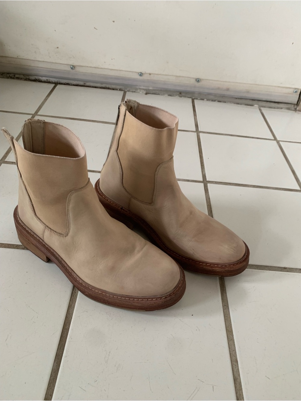 Free People Tan Leather Chukka Boots